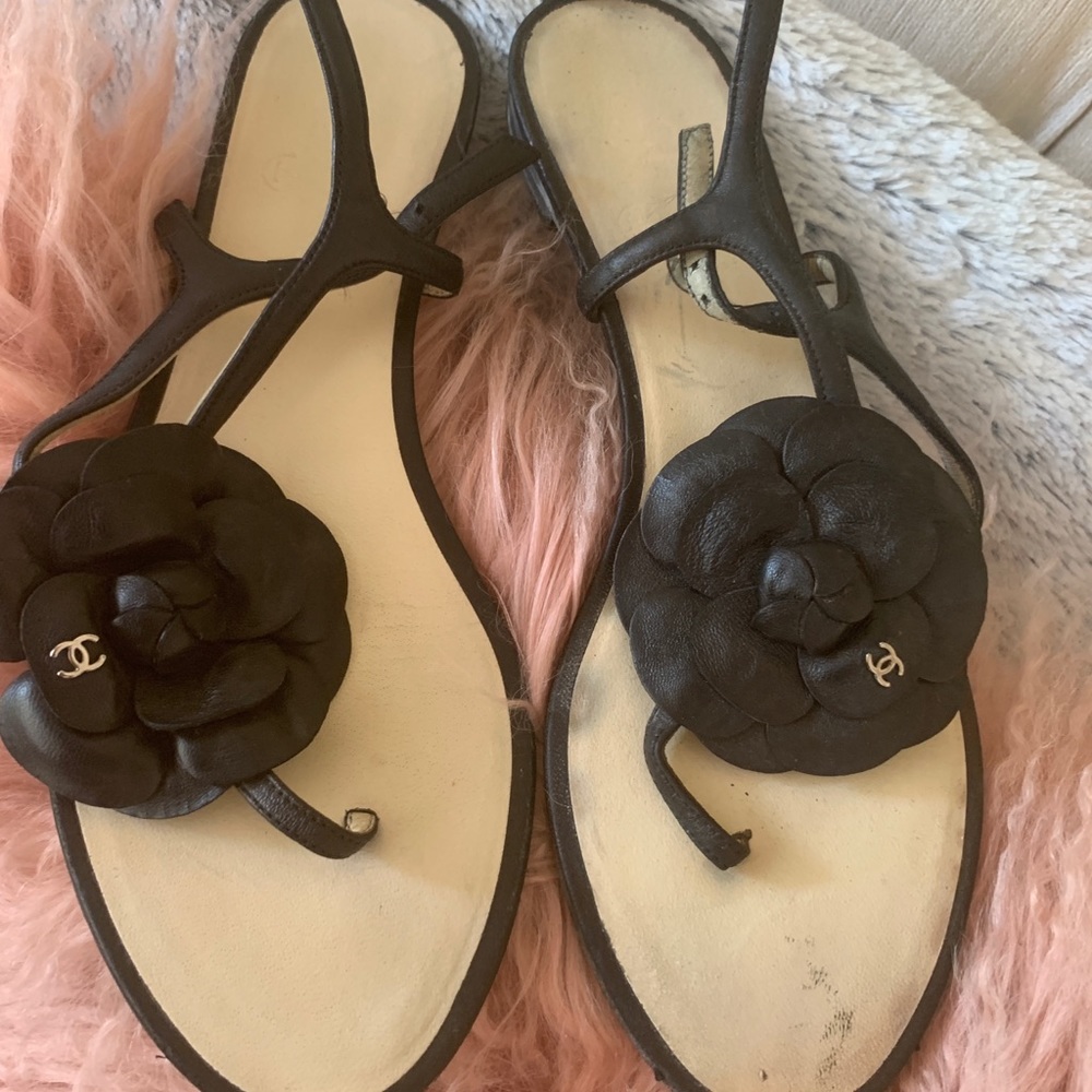 Chanel flower slipper authentic sandal